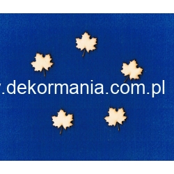 Liście , listki  klonu 3x2,5 cm - komplet  5 szt